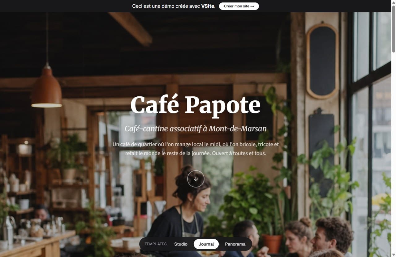 Template Journal : aperçu du site démo